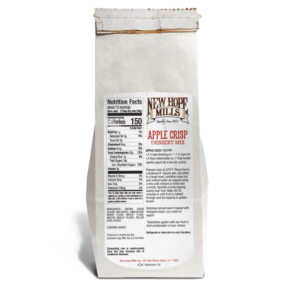 Apple crisp nutritional facts and baking instructions