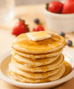 Stack of complete pancakes