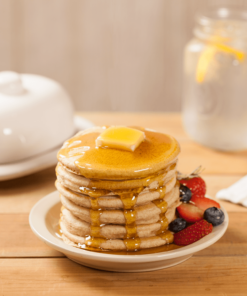 Stack of whole wheat pancakes