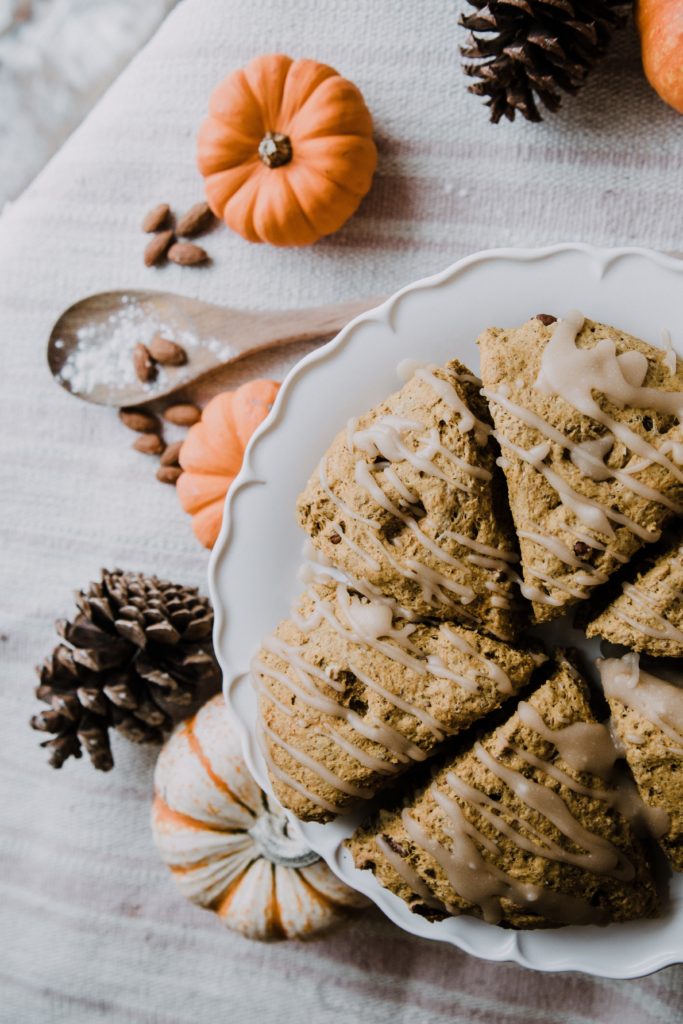 Plate of maple pecan scones