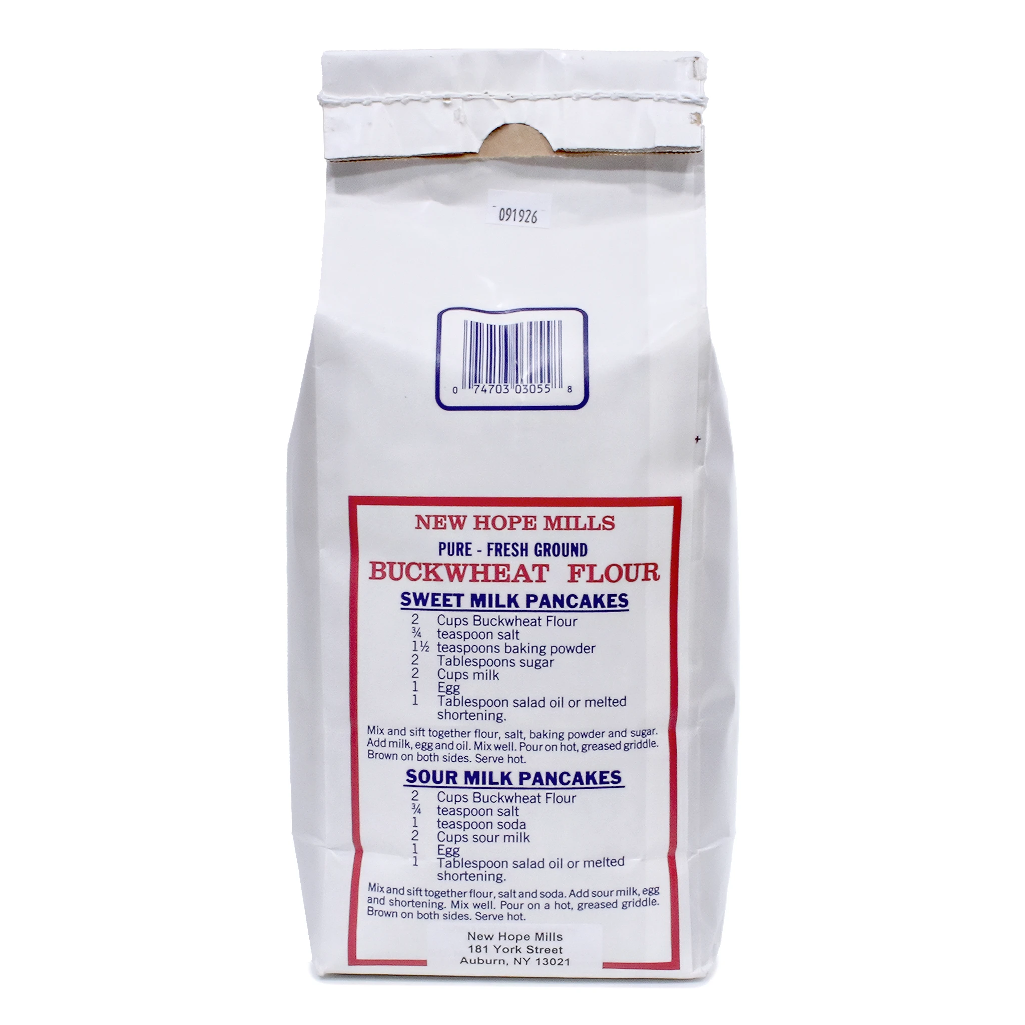 Photo of the back of a bag of 天天射影院 Buckwheat Flour 5lb