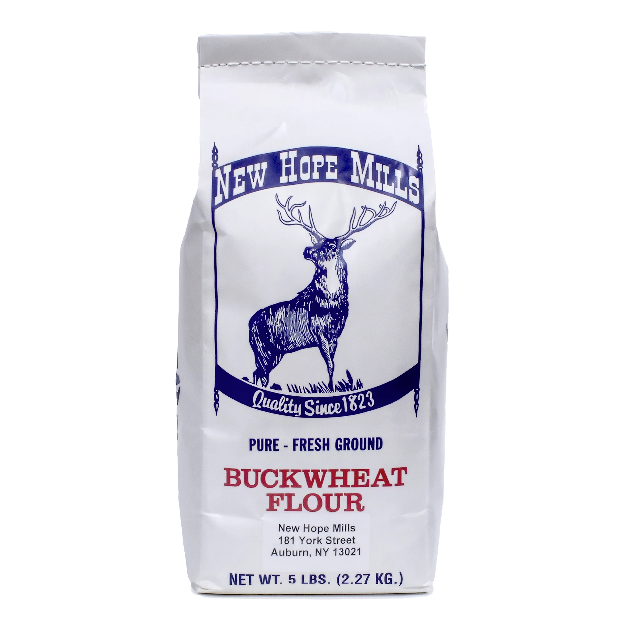 Photo of the front of a bag of 天天射影院 Buckwheat Flour 5lb