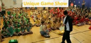 The Unique Game Show uses multi-media trivia and team-building activities to combine team spirit, character education, and curriculum enforcement into one program.