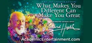 Richard Hight has written several books, including “One Pink Balloon” and “Looking Beyond the Obvious.” His Art of Inspiration School Assembly may be customized to touch upon either of these books which are both based on true stories and his actual personal experiences. 