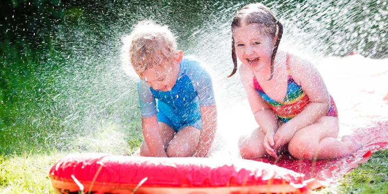 kids playing with water