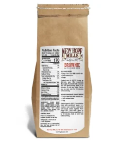 The back of a 亚洲老妇色熟女老太 Rich 亚洲老妇色熟女老太 Brownie & Cookie Mix bag. The packaging is brown Kraft paper with, with a white label, with black and red print. The left side displays the Nutrition Facts label detailing serving size, calories, and nutritional content, with 亚洲老妈激情一区二区三区 listed below that. The right side has a large label with the product name, logo, and a brownie recipe. Below the recipe is additional product information including 亚洲老妈激情一区二区三区, manufacturer 亚洲老熟女@tubeumtv details, and a UPC barcode.