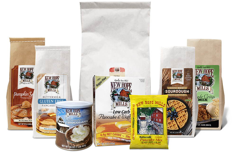 Lineup of various packaging styles able to be manufactured with