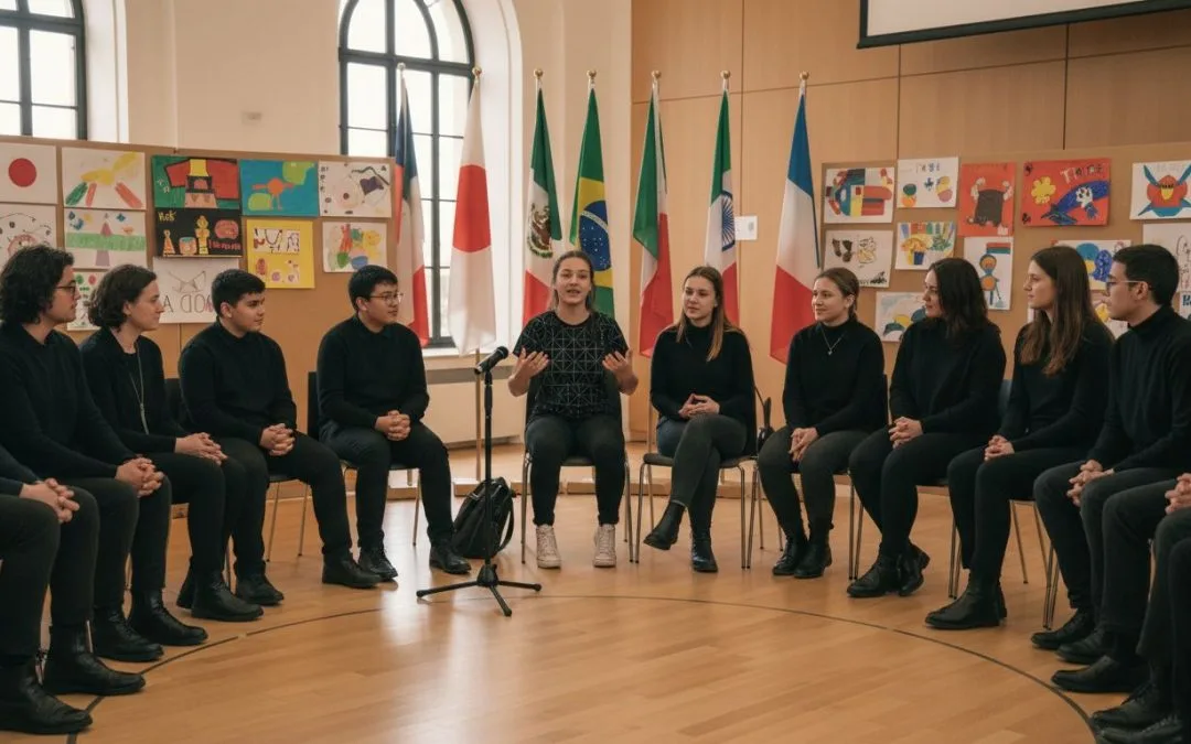 diverse school assembly