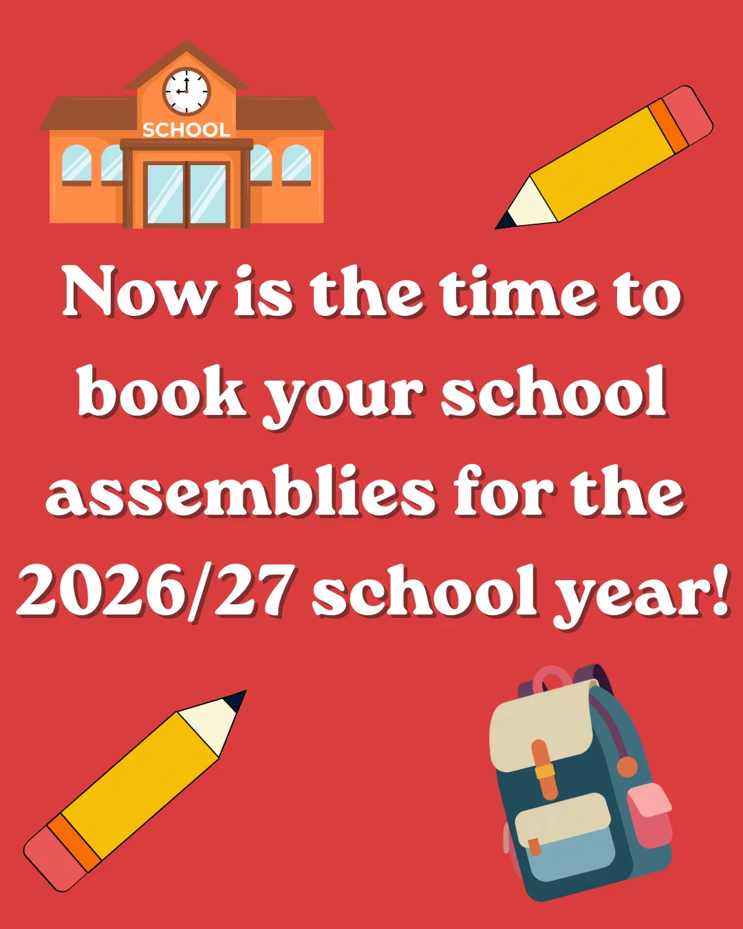 Book school year assemblies