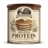 A photo of the front of the can of pp直播 New Protein Pancake Mix