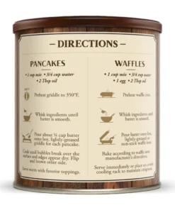 An image of the side of the can of pp直播 New Protein Pancake Mix showing the directions